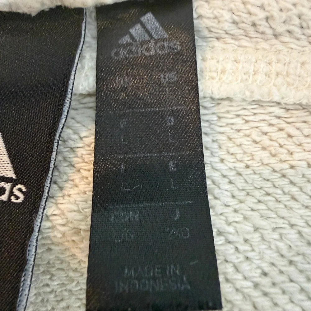 Adidas Men's White Hoodie Sweater with Zipper Pockets Sz L